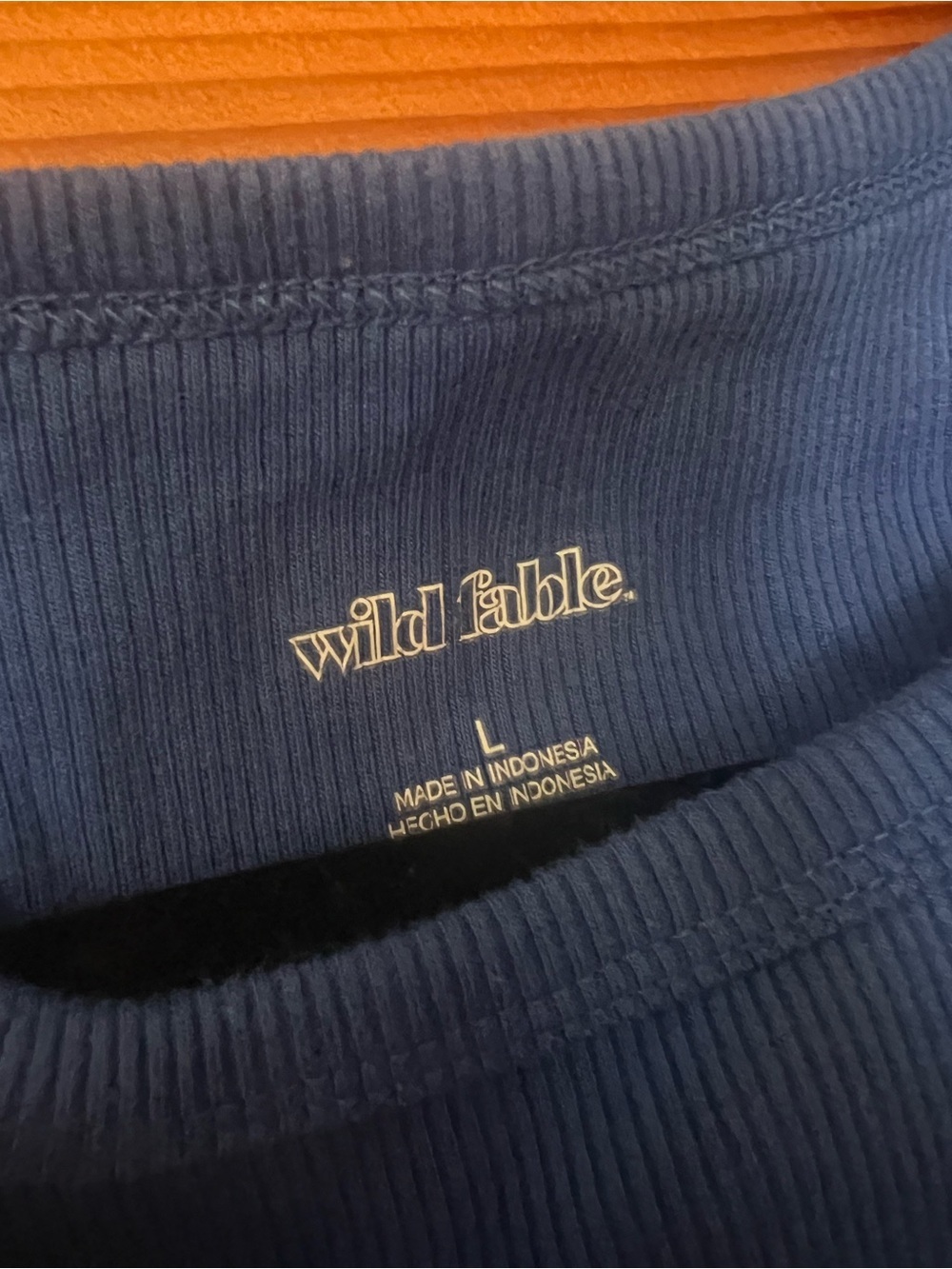 wild fable blue Ribbed Scoop Tank crop top - Picture 3 of 3